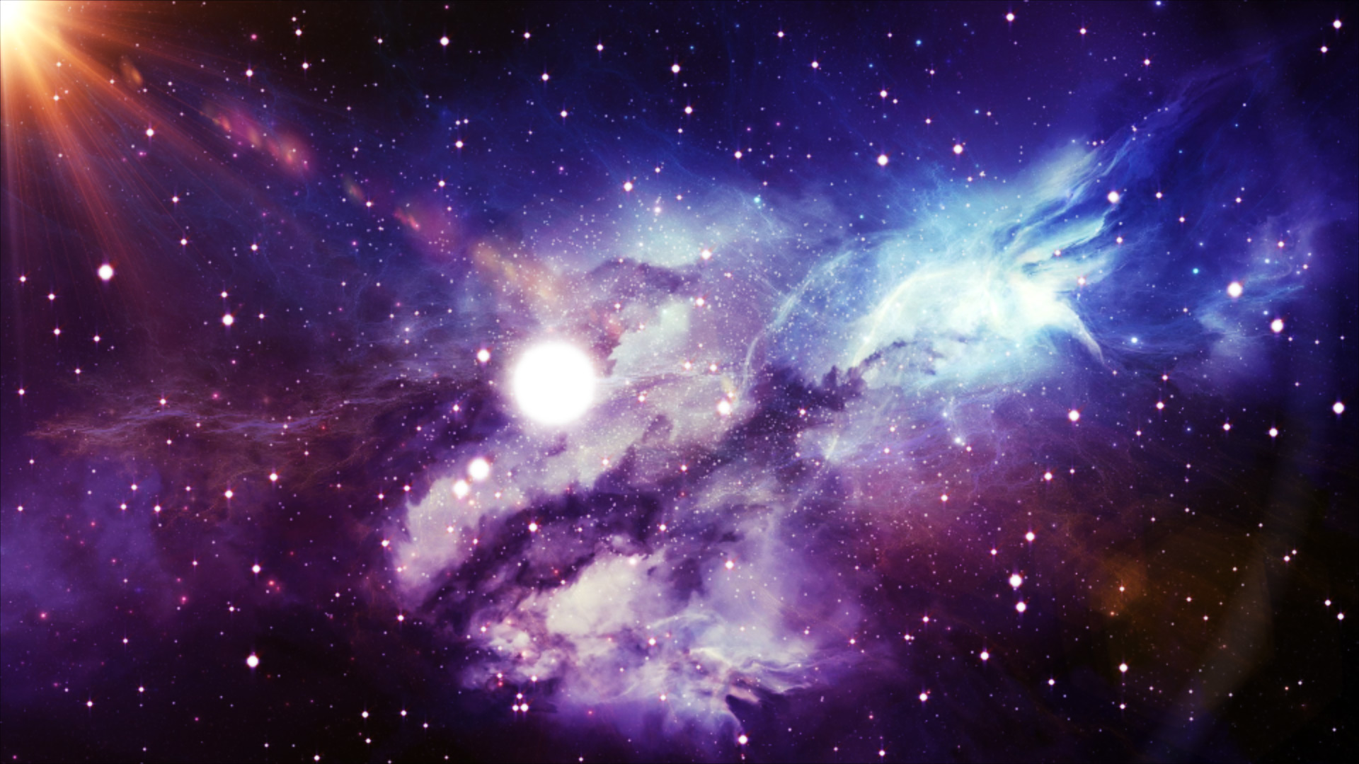 Nebula in bright galaxy